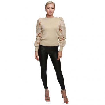 beige-jumper-knit-body-shimmer-lace-floral-detailed-sleeve-single