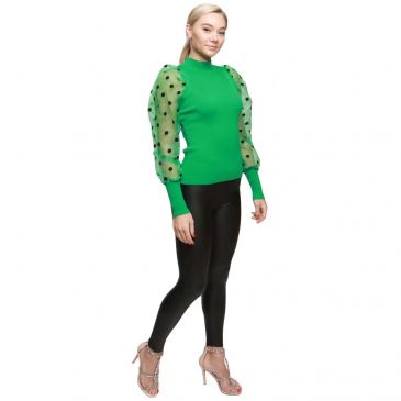 jumper-top-ribbed-body-shimmer-spotty-sleeves-single
